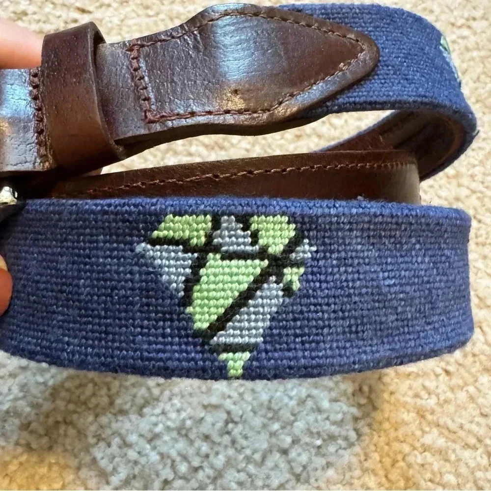 Goodthreads Men's Embroidered Diamond Head Leather‎ Belt